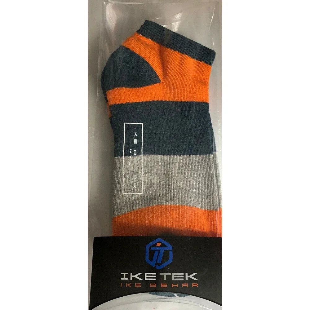 Ike Behar Mens No Show Low Socks High-Performance IkeTek Striped Sea Moss 10-13
